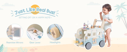 Andador de Madera “Bus Vacaciones” para bebés