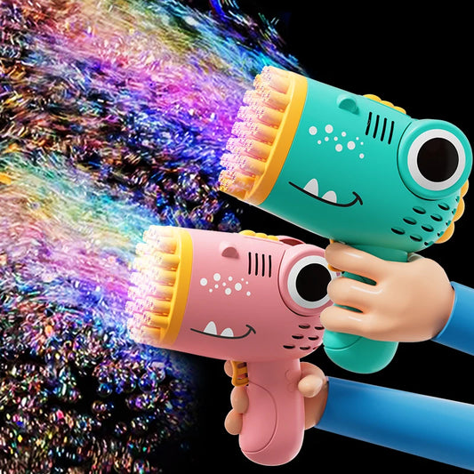 Pistola de Burbujas de Dinosaurio 40 Agujeros – Automática y de Mano