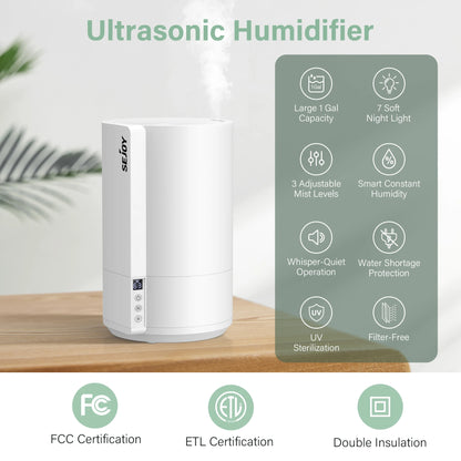 Humidificador silencioso ultrasónico, para bebés y niños con iluminación LED
