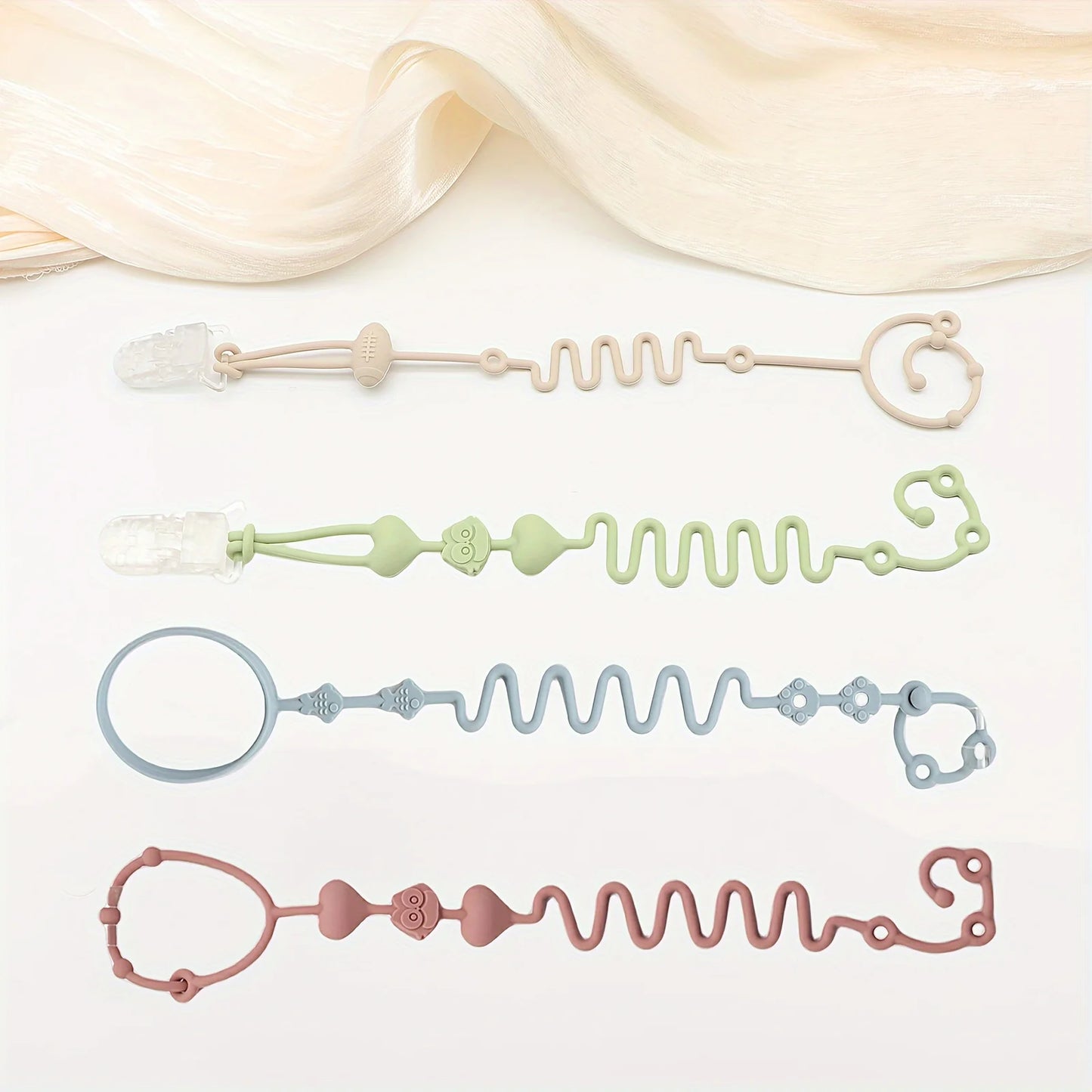 Cadena Ajustable de Silicona para Chupete (4 uds)