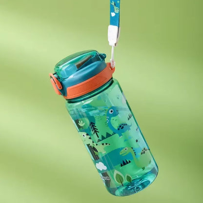 Botella Infantil Reutilizable 600 ml con Pajita de Silicona