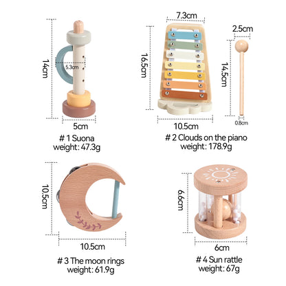 Instrumentos musicales de madera para bebés