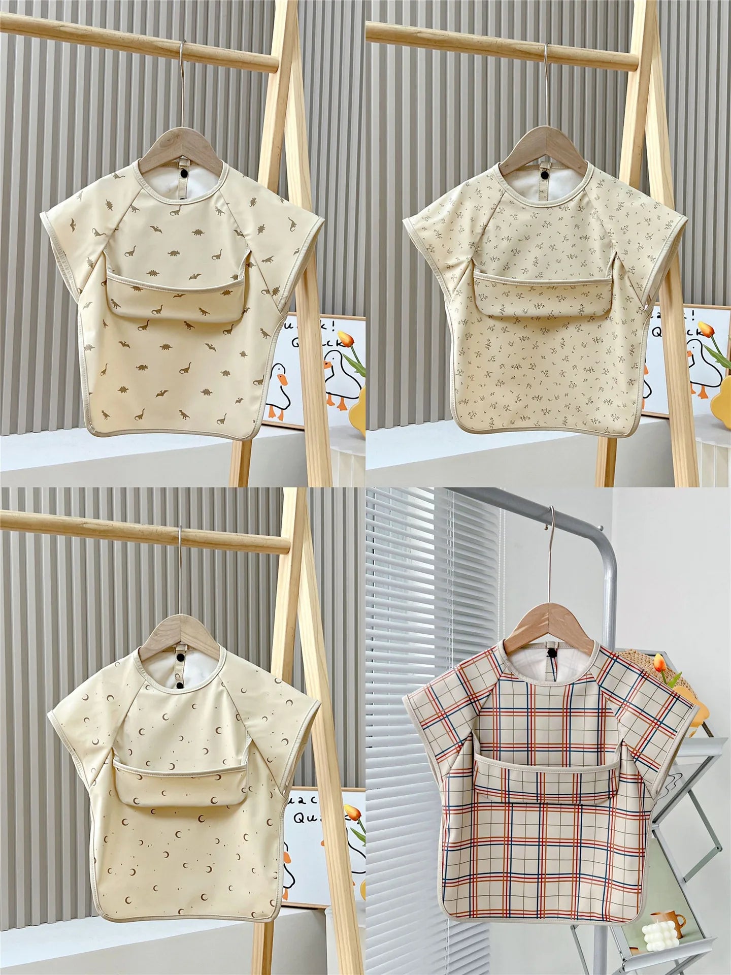 Babero Impermeable de Manga Corta (PU) – Animales