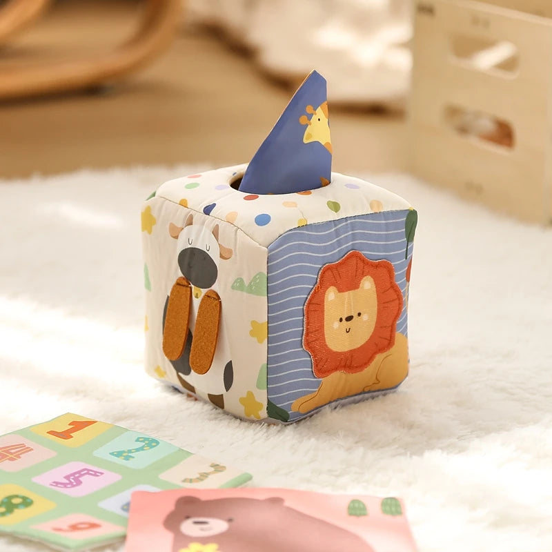 Caja Sensorial de Pañuelos – Animales (Tela)