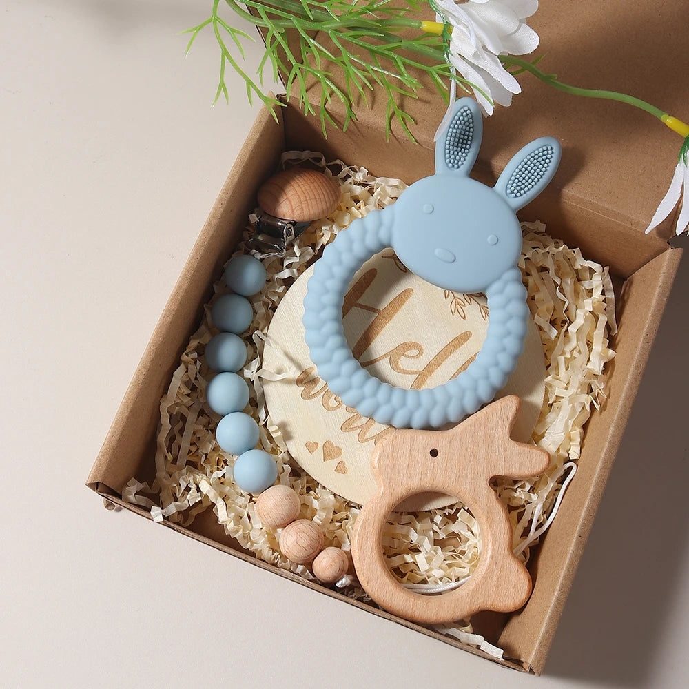 Set de Regalo para Bebé Recién Nacido con Mordedores y Sonajero