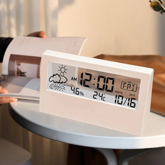 Termómetro LED Multifunción con Higrómetro y Reloj