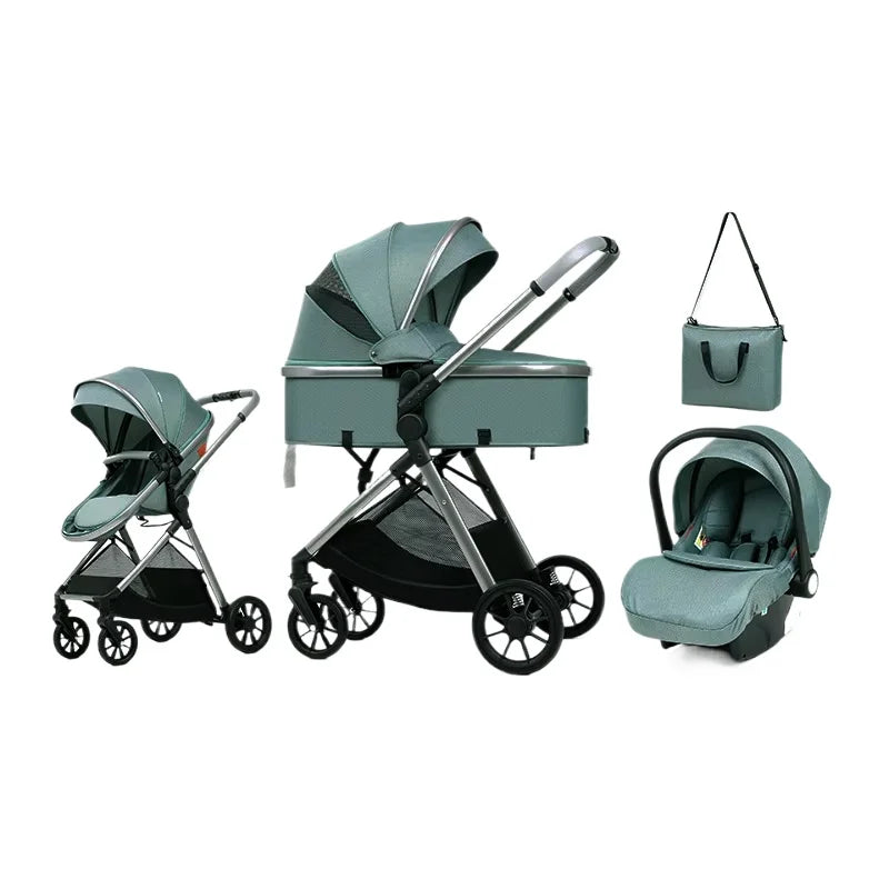 Cochecito 3-en-1 Plegable(+ Bolso Maternal)