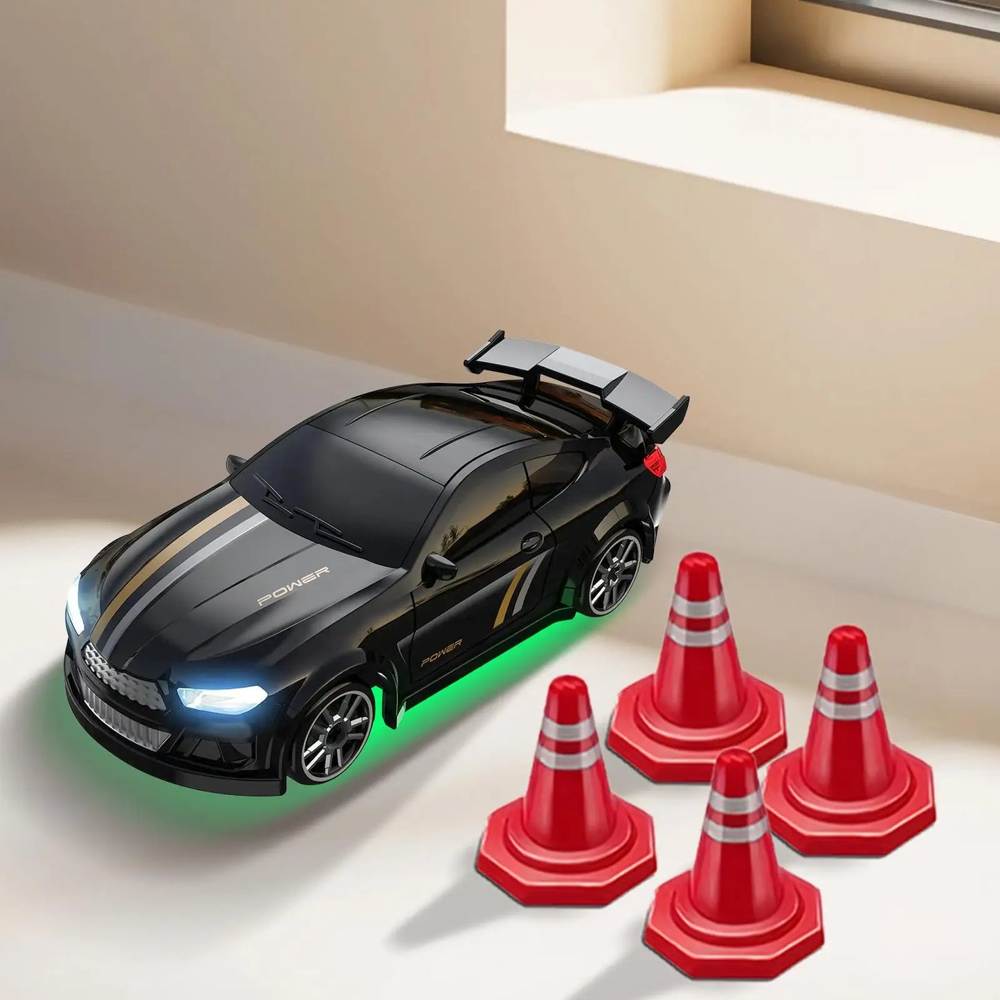 Coche de carreras eléctrico RC 1:64 4WD, juguete de derrape realista, vehículo de carreras ergonómico, juguetes para niños, regalo de Navidad