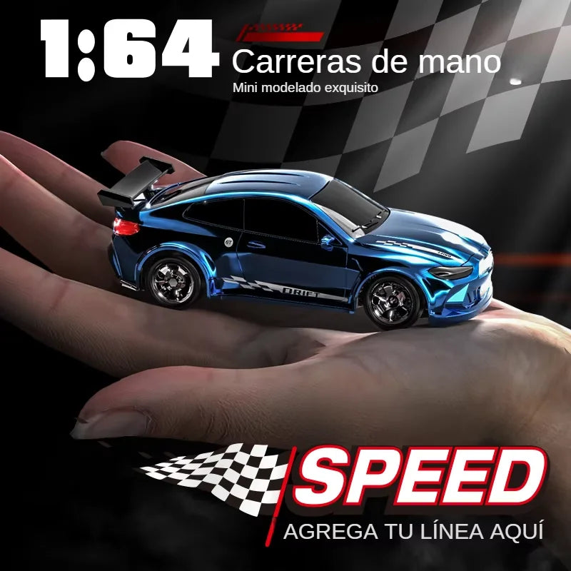 1/64 2,4G coche Rc de deriva de alta velocidad 4WD coche de Control remoto tracción en las cuatro ruedas Radiocontrolado Mini GTR modelo de carreras niño juguete para regalo