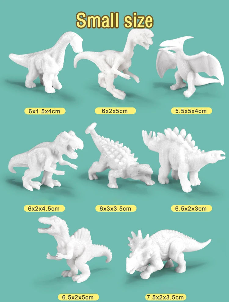 Kit de pintura de dinosaurios DIY sin pintar, juguetes de modelos en blanco para niños de más de 3 años
