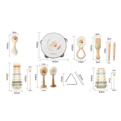Instrumentos musicales de madera para bebés