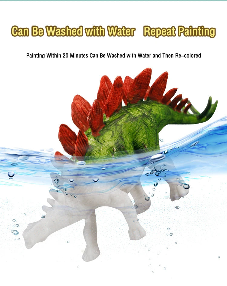Kit de pintura de dinosaurios DIY sin pintar, juguetes de modelos en blanco para niños de más de 3 años