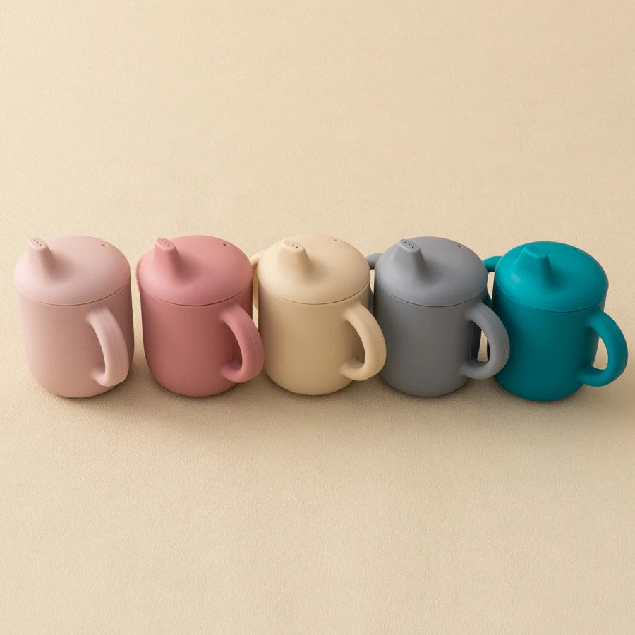 Taza de Silicona 2-en-1 con Pajita y Tapa Snack (150 ml)
