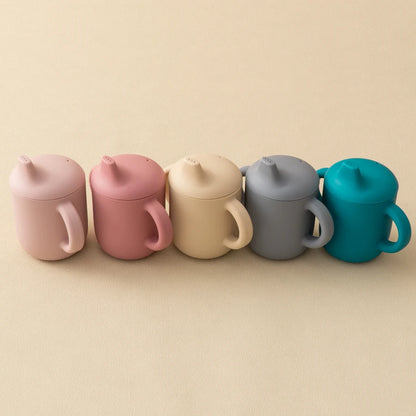 Taza de Silicona 2-en-1 con Pajita y Tapa Snack (150 ml)