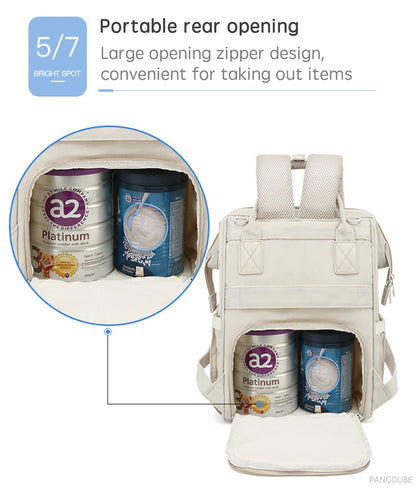 Mochila Impermeable de pañales con ganchos para cochecito