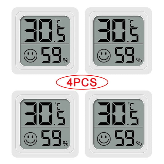 Pack 4× Mini Termómetro-Higrómetro LCD (interior)