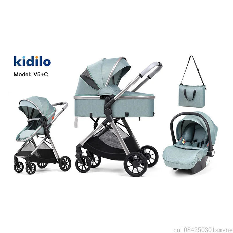 Cochecito 3-en-1 Plegable(+ Bolso Maternal)