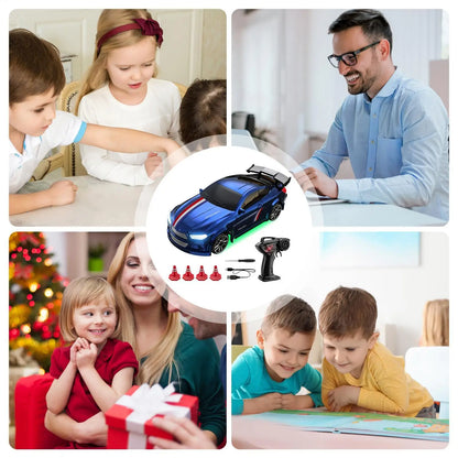 Coche de carreras eléctrico RC 1:64 4WD, juguete de derrape realista, vehículo de carreras ergonómico, juguetes para niños, regalo de Navidad