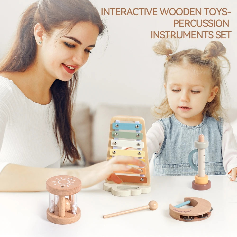 Instrumentos musicales de madera para bebés