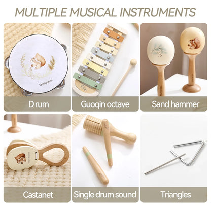 Instrumentos musicales de madera para bebés