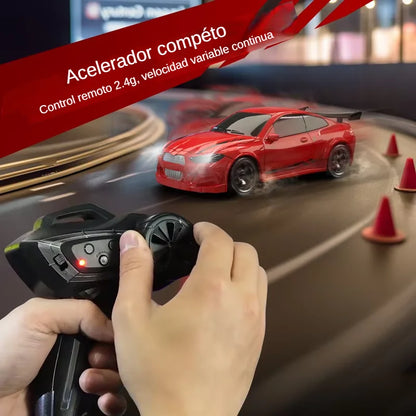 1/64 2,4G coche Rc de deriva de alta velocidad 4WD coche de Control remoto tracción en las cuatro ruedas Radiocontrolado Mini GTR modelo de carreras niño juguete para regalo