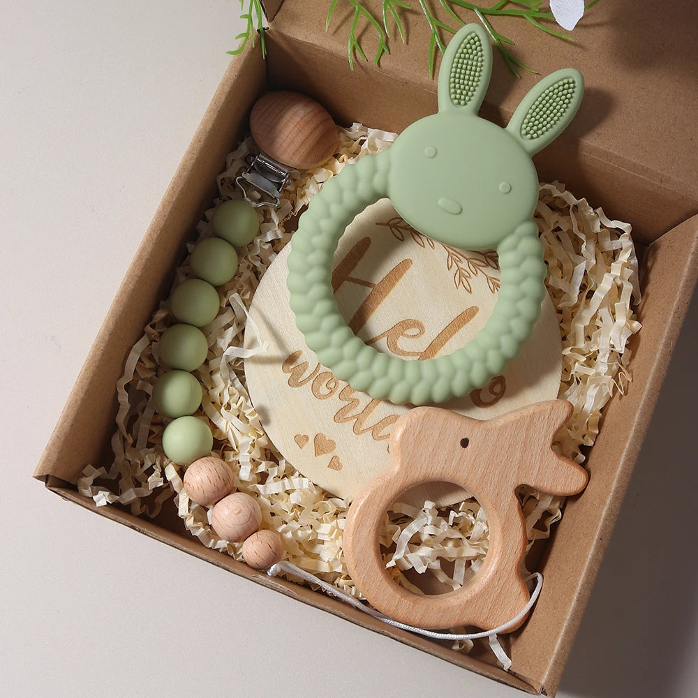 Set de Regalo para Bebé Recién Nacido con Mordedores y Sonajero