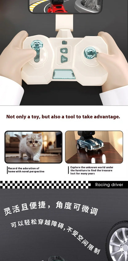 Mini coche de carreras con Control remoto RC, cámara de transmisión en tiempo Real, 2,4G