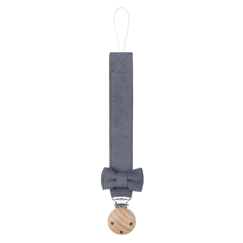 Cadena Porta-Chupete de Madera y Algodón (24 cm)