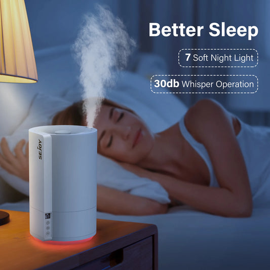 Humidificador silencioso ultrasónico, para bebés y niños con iluminación LED