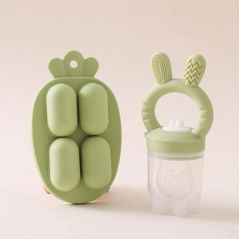 Alimentador de Frutas y Verduras de Silicona con Cubierta