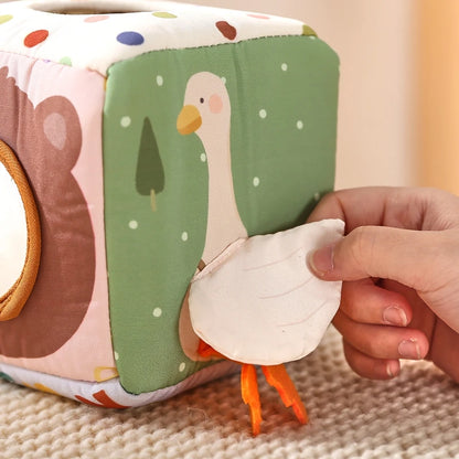 Caja Sensorial de Pañuelos – Animales (Tela)