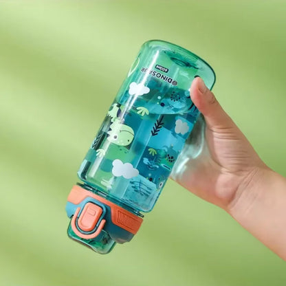 Botella Infantil Reutilizable 600 ml con Pajita de Silicona