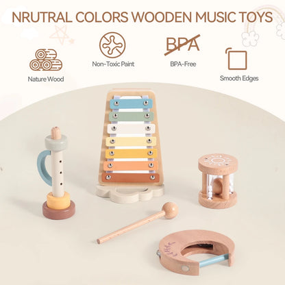 Instrumentos musicales de madera para bebés