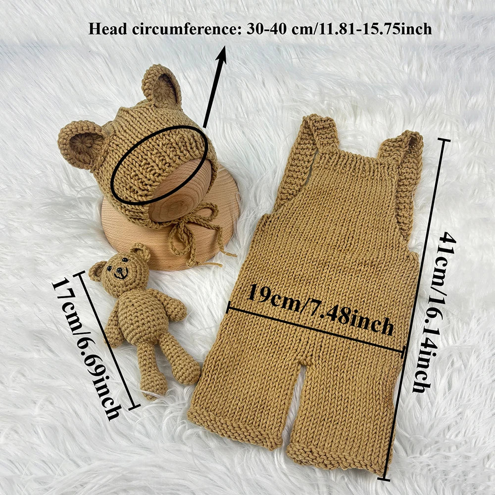 Set Fotografía Recién Nacido 3 pzs – Oso (0–3 m)