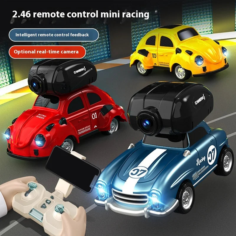 Mini coche de carreras con Control remoto RC, cámara de transmisión en tiempo Real, 2,4G