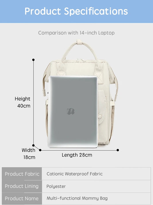 Mochila Impermeable de pañales con ganchos para cochecito