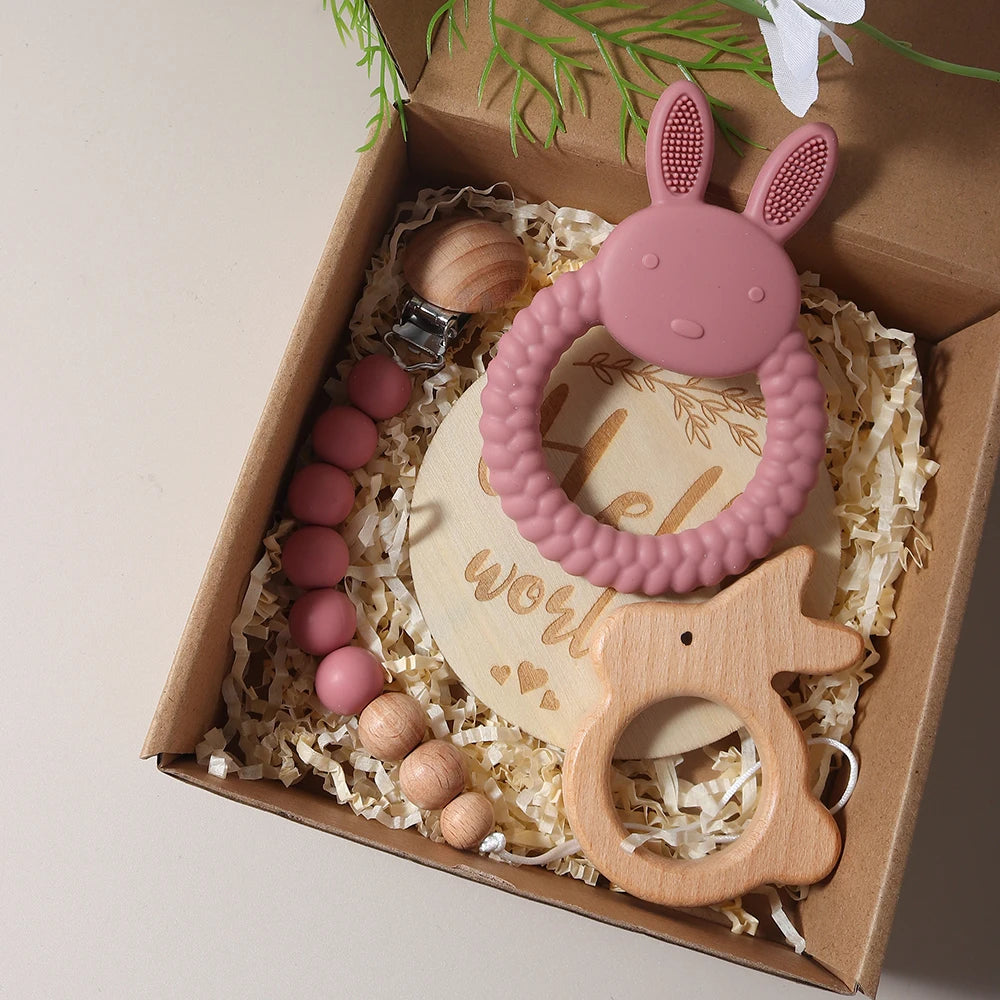 Set de Regalo para Bebé Recién Nacido con Mordedores y Sonajero