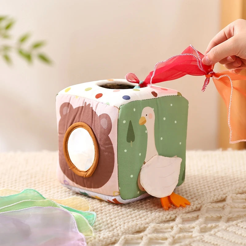 Caja Sensorial de Pañuelos – Animales (Tela)