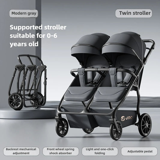 Cochecito Doble Plegable de Asiento Alto (2025)