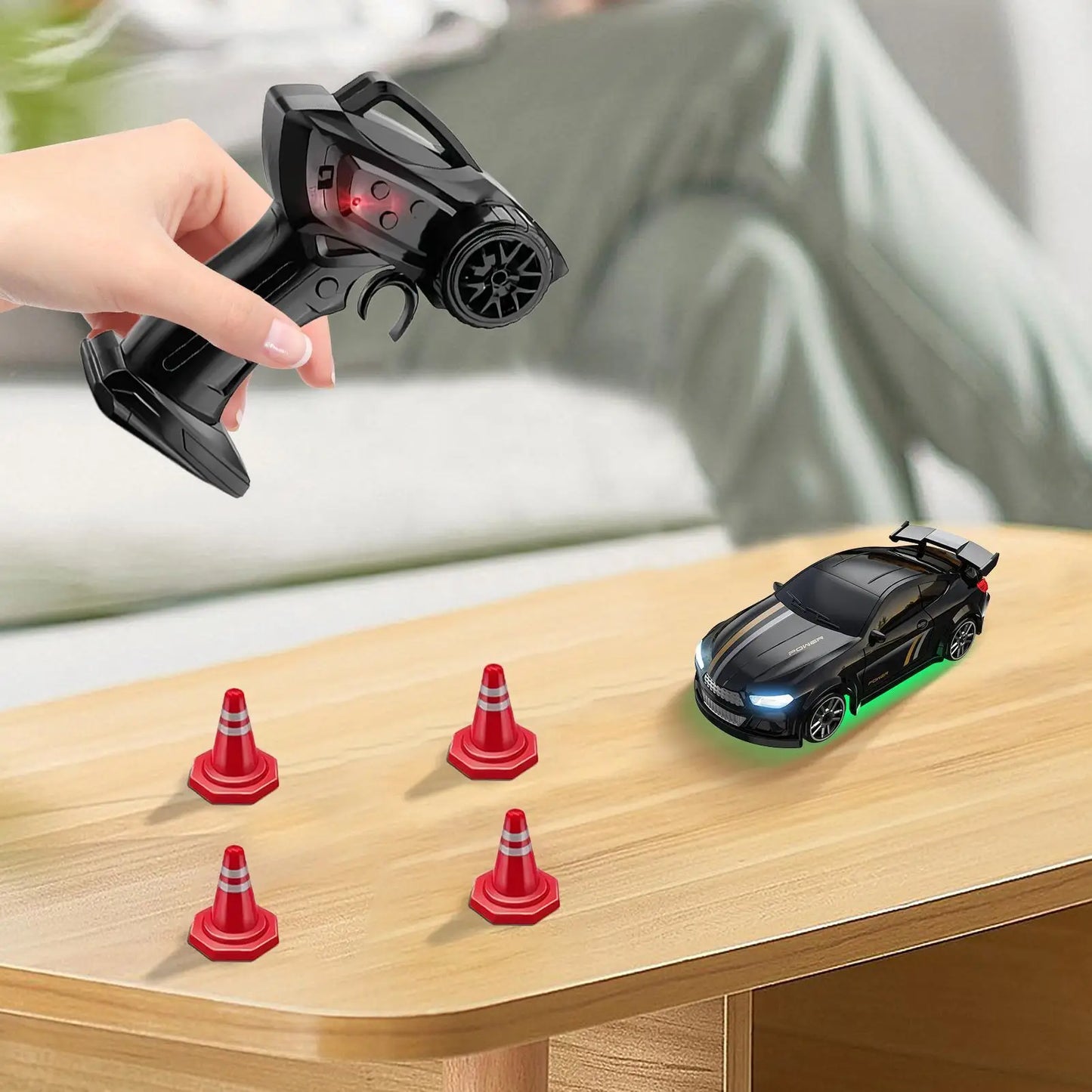 Coche de carreras eléctrico RC 1:64 4WD, juguete de derrape realista, vehículo de carreras ergonómico, juguetes para niños, regalo de Navidad