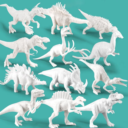Kit de pintura de dinosaurios DIY sin pintar, juguetes de modelos en blanco para niños de más de 3 años