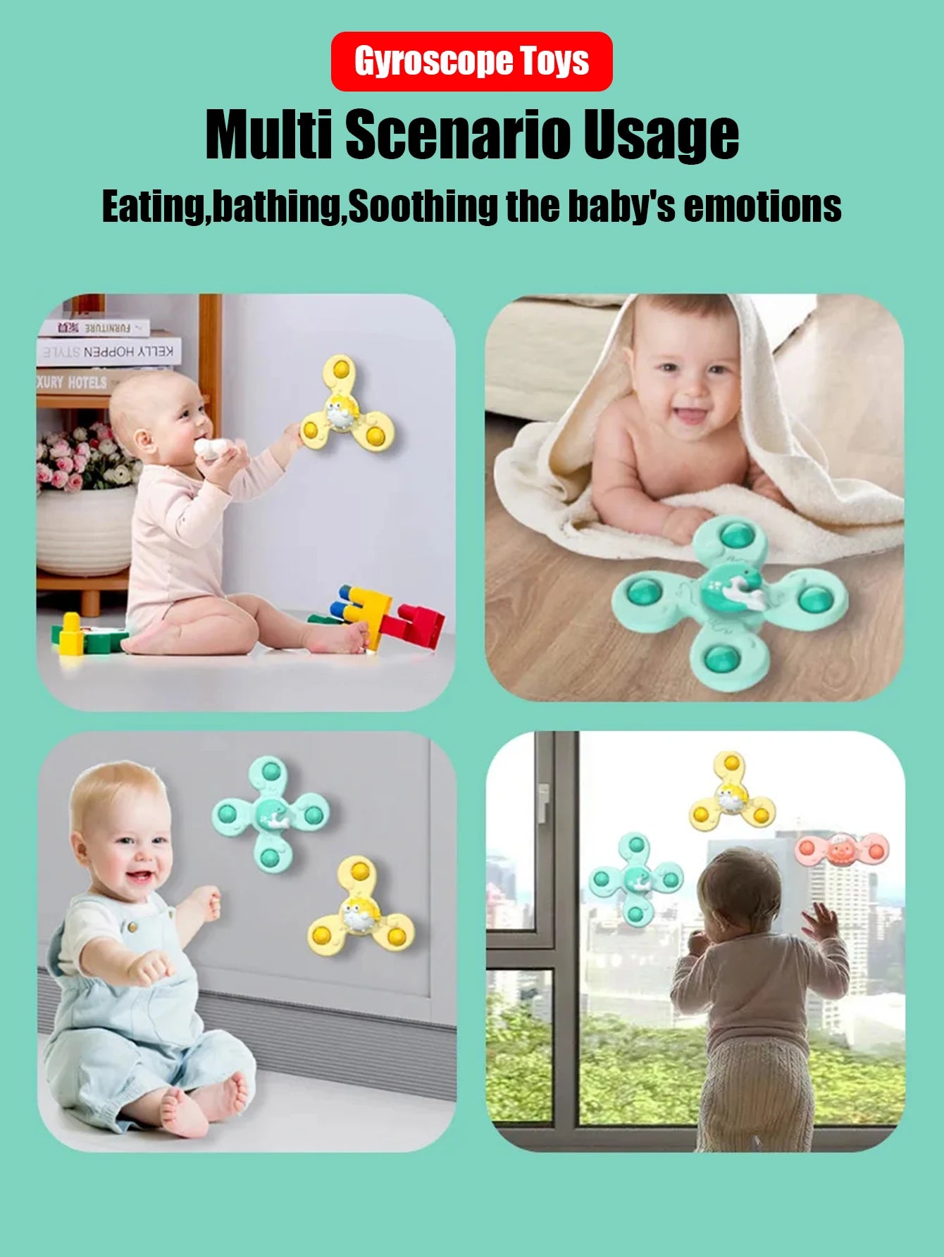 Set 3 Juguetes de Baño con Ventosa