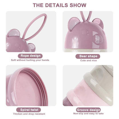 Caja de leche en polvo portátil estilo oso de 4 capas