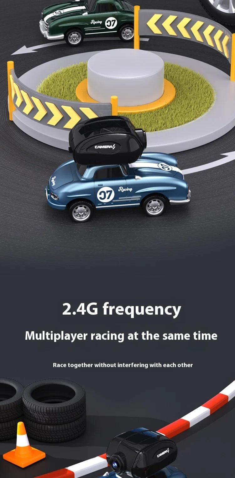 Mini coche de carreras con Control remoto RC, cámara de transmisión en tiempo Real, 2,4G