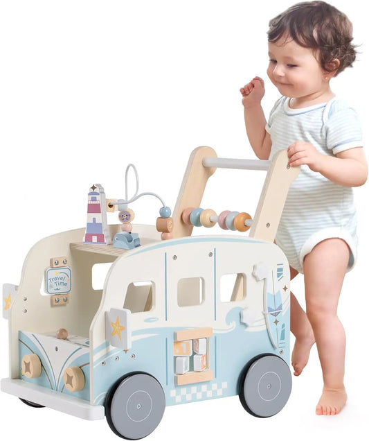 Andador de Madera “Bus Vacaciones” para bebés