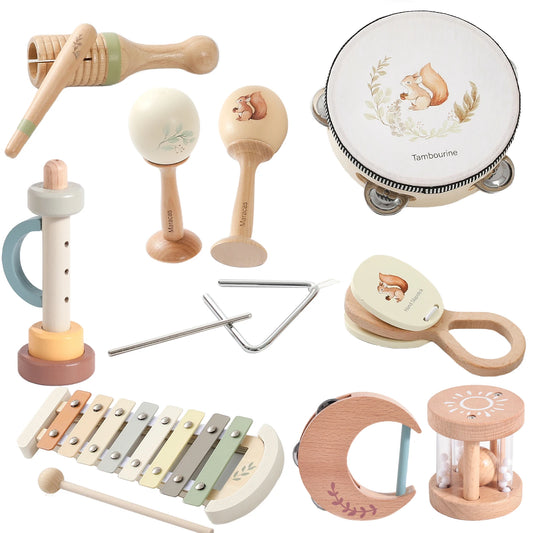 Instrumentos musicales de madera para bebés